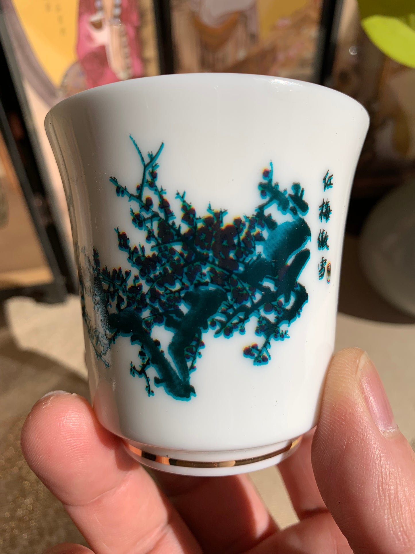 Magic Teacup--Red Plum Blossom