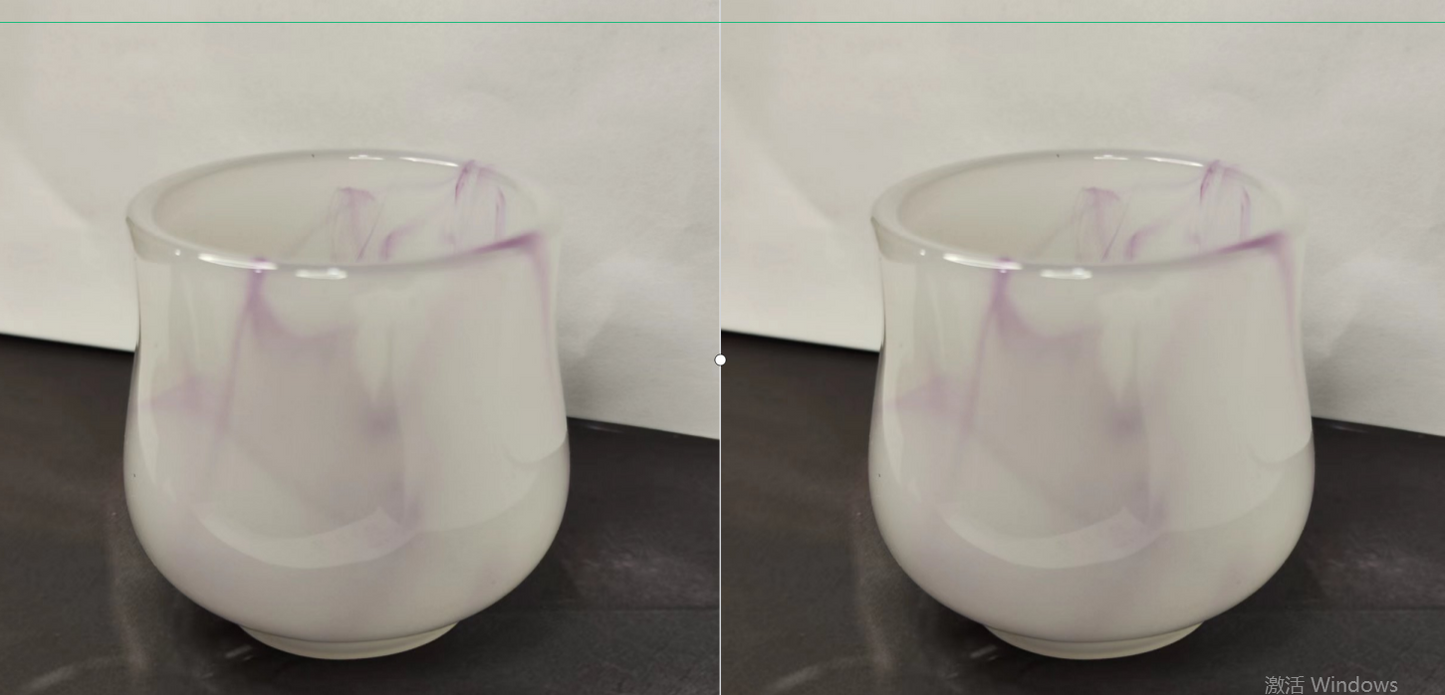 Tea Set - 2 Teacups, Glass (Non-transparent, Purple)