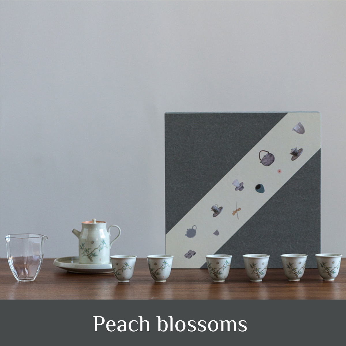 2 Style Flower Handmade Ash Ceramic Gift Tea Set