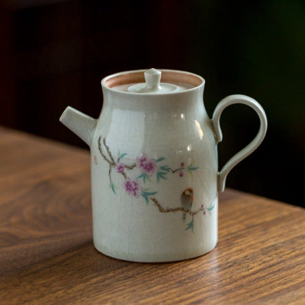 2 Style Flower Handmade Ash Ceramic Gift Tea Set