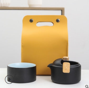 Golden Handle Travel Tea Set