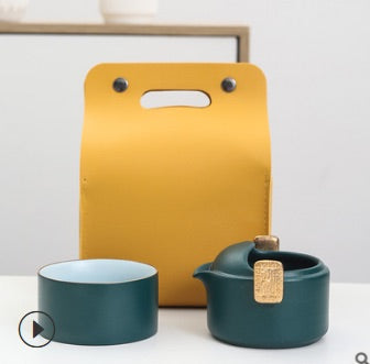 Golden Handle Travel Tea Set