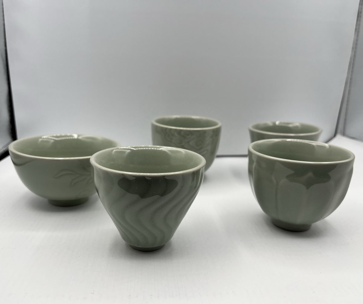 Celadon Good Luck Tea Cup Set - Taishan Tea Club
