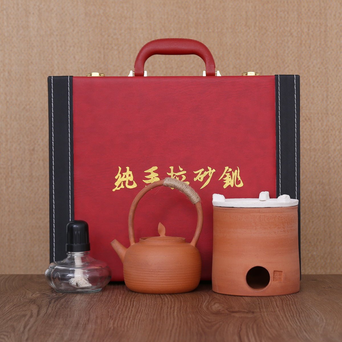 Chaozhou Red Clay Lifting handle Kettle And Stove - Taishan Tea Club