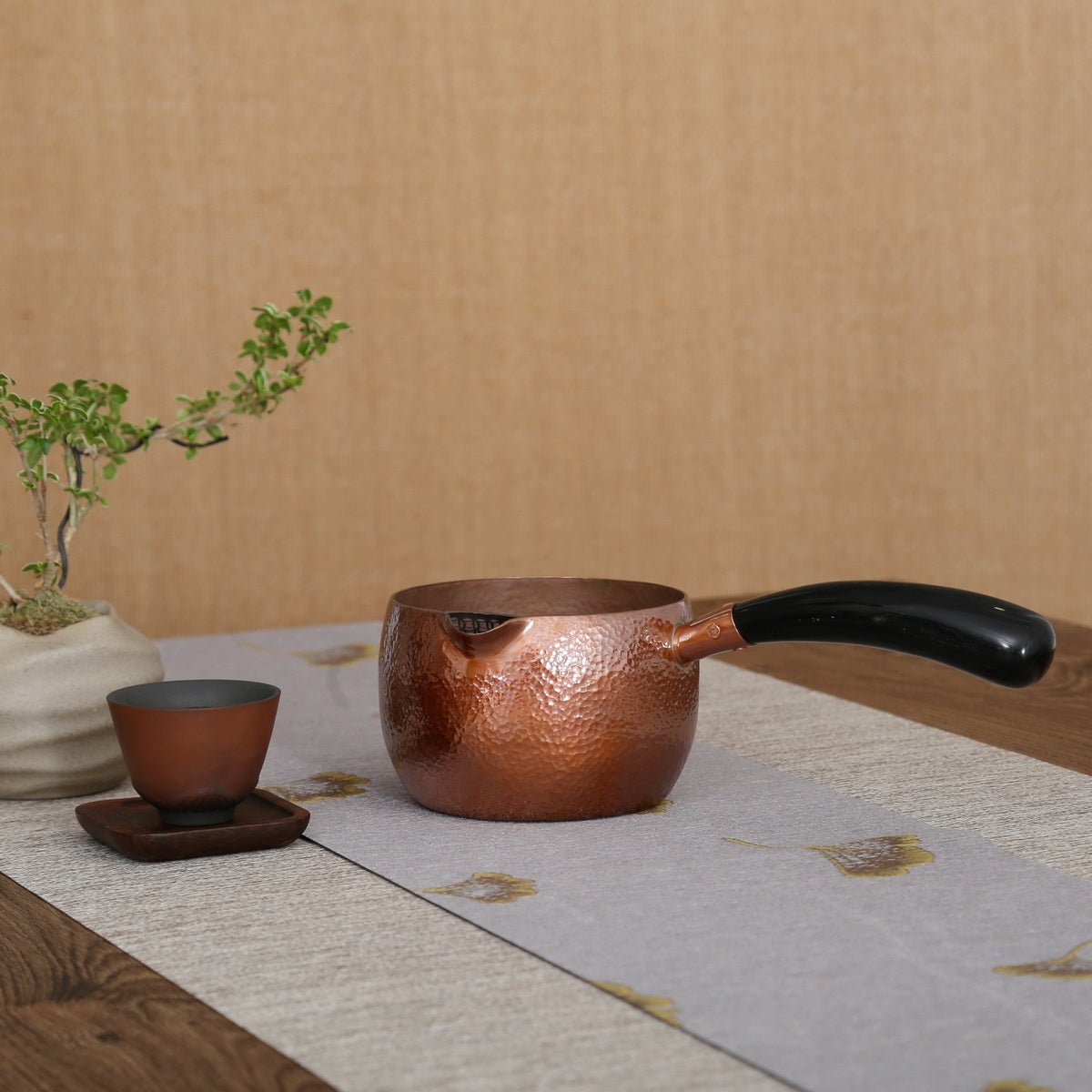 Copper Tea Boiler (without lid) - Side-handle, 600ml - Taishan Tea Club