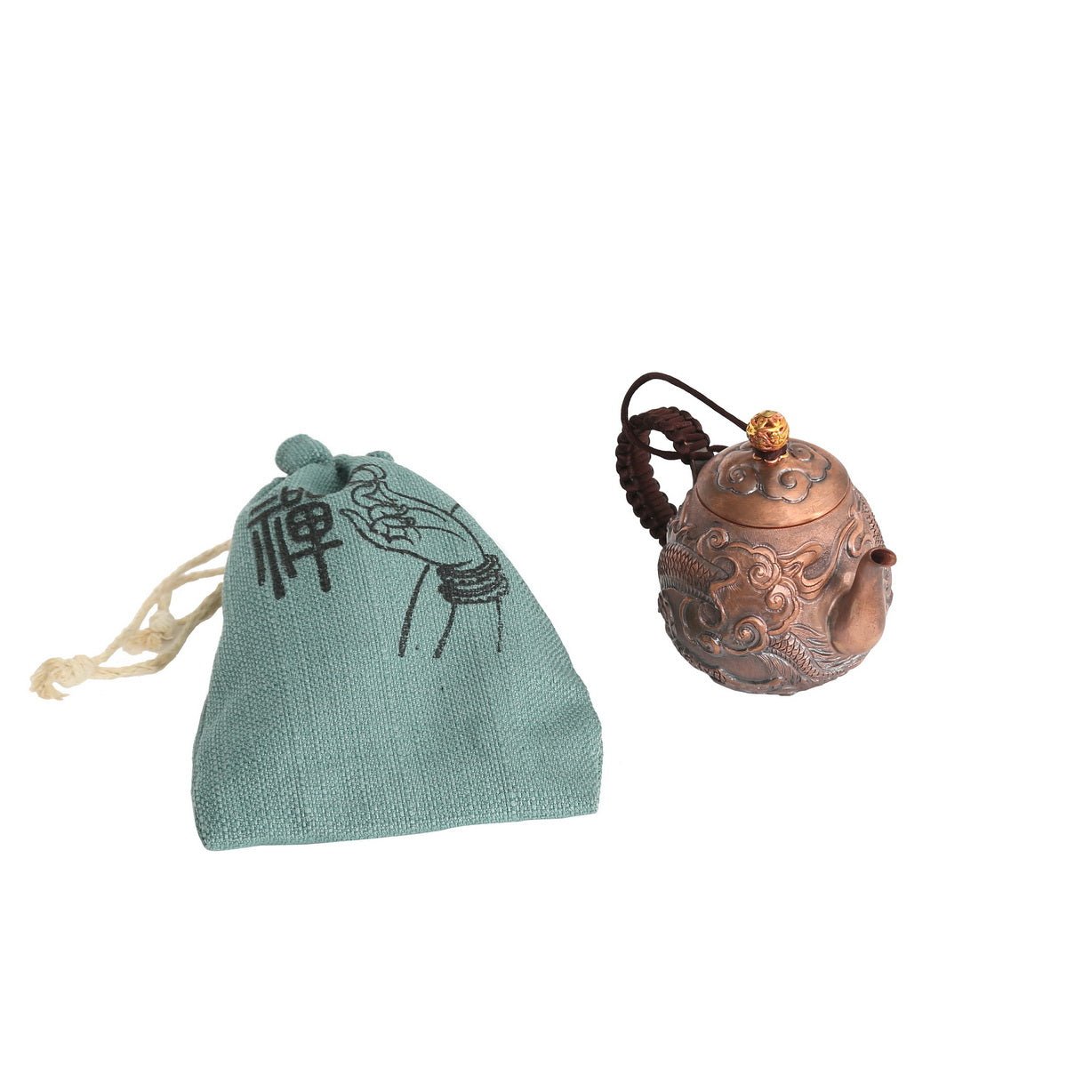 Dragon Handcrafted Lifting Handle Copper Teapot - Taishan Tea Club