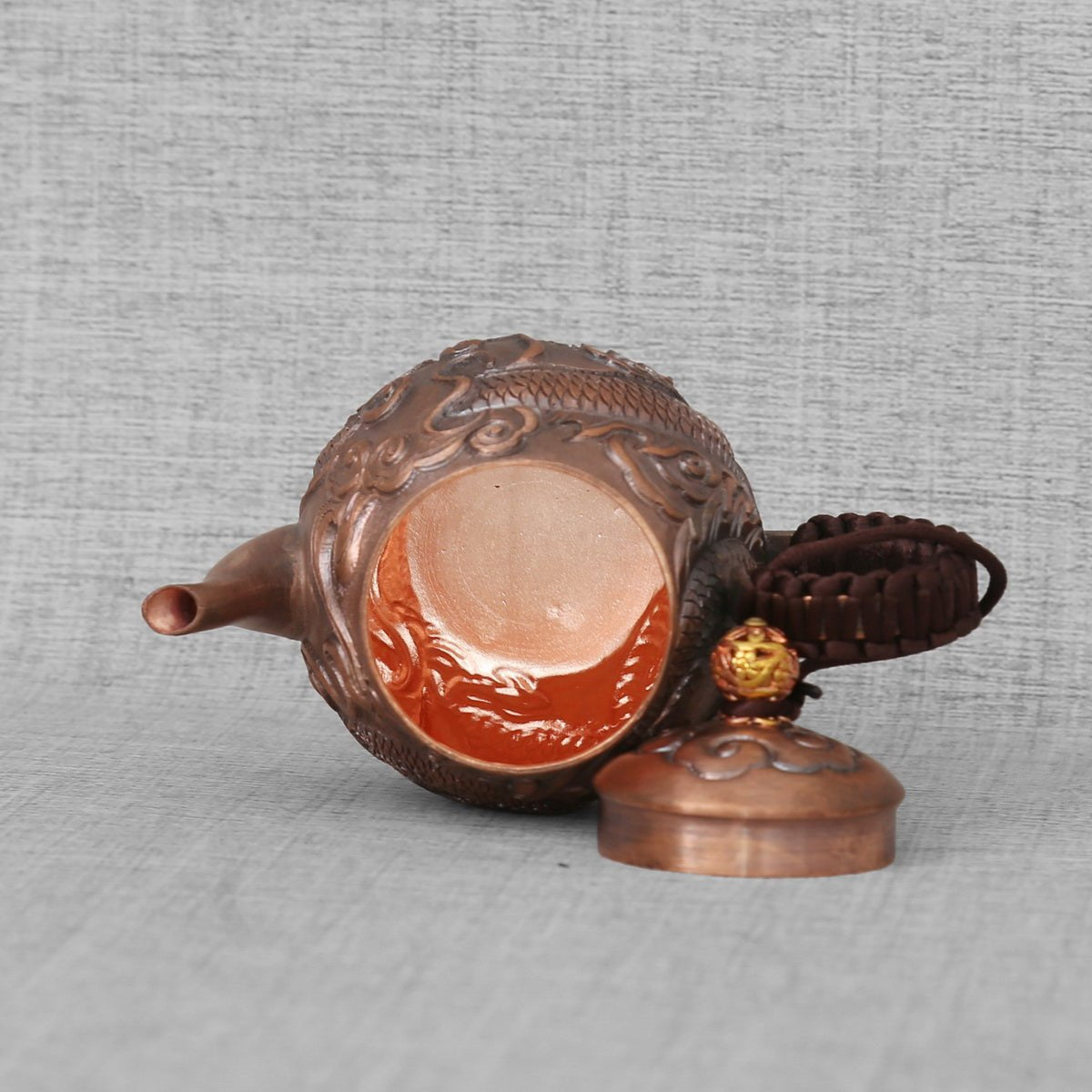 Dragon Handcrafted Lifting Handle Copper Teapot - Taishan Tea Club
