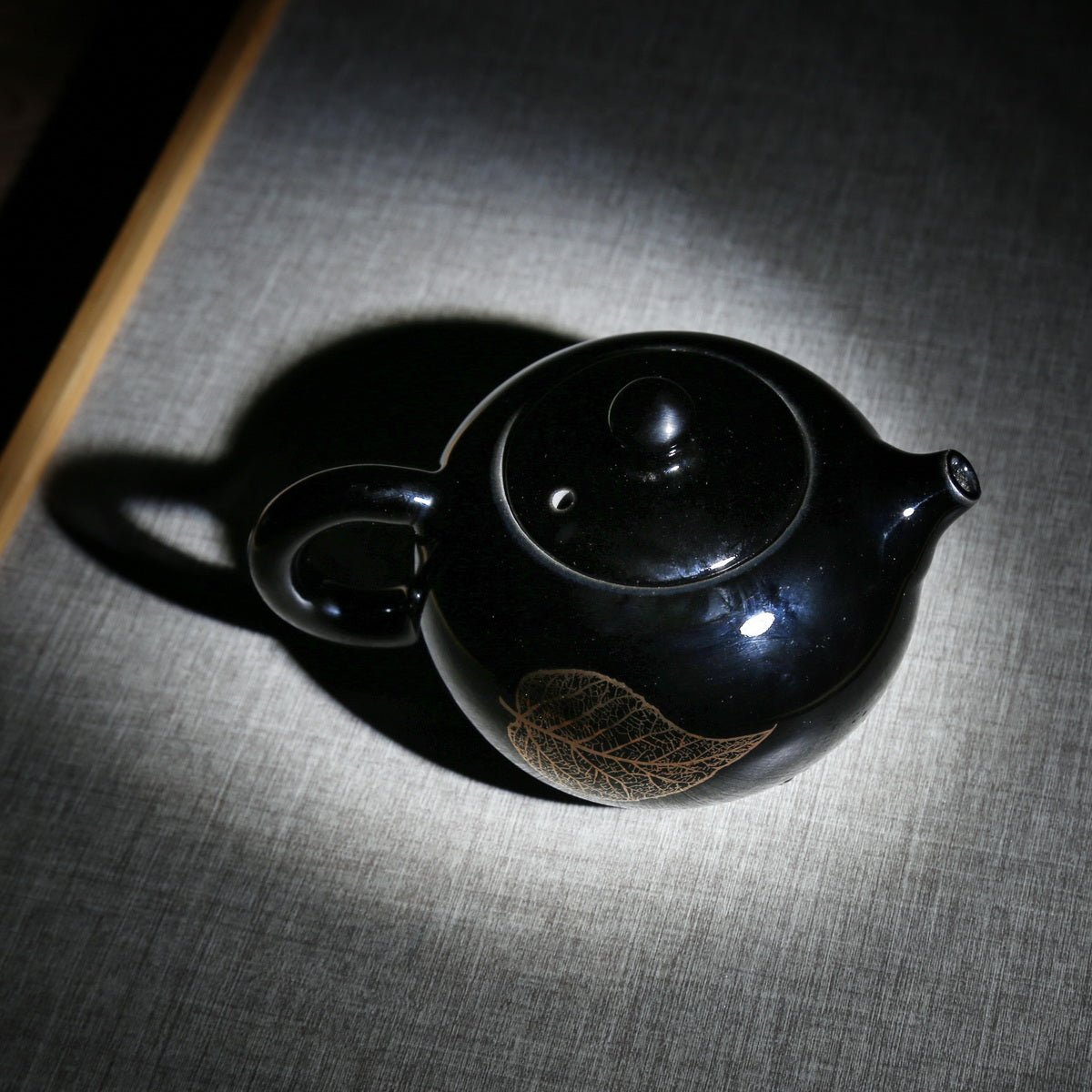 Gold Leaf Black Single Jian Zhan Teapot - Taishan Tea Club