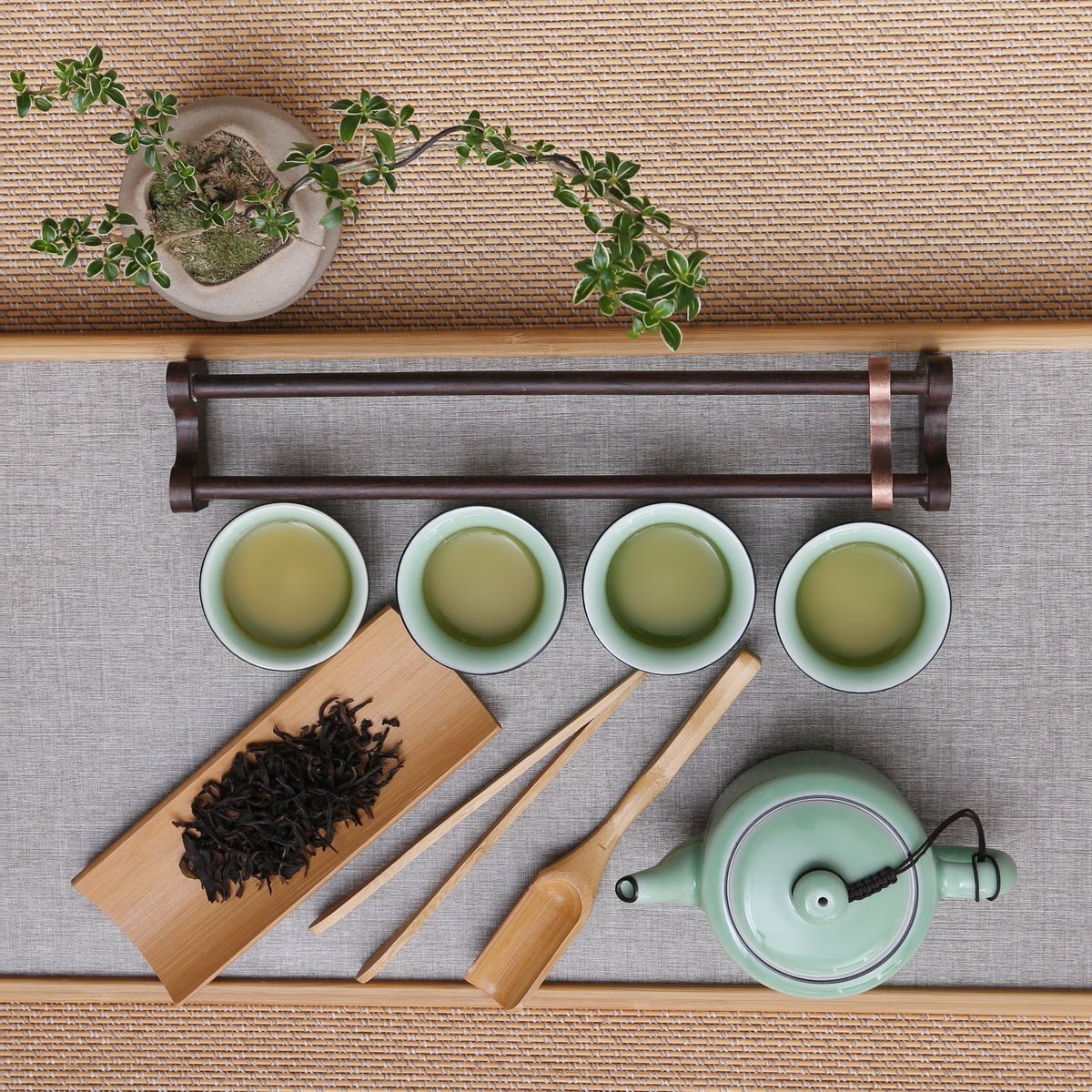 Longquan Celadon 3 Color Di Ware Gift Tea Set - Taishan Tea Club