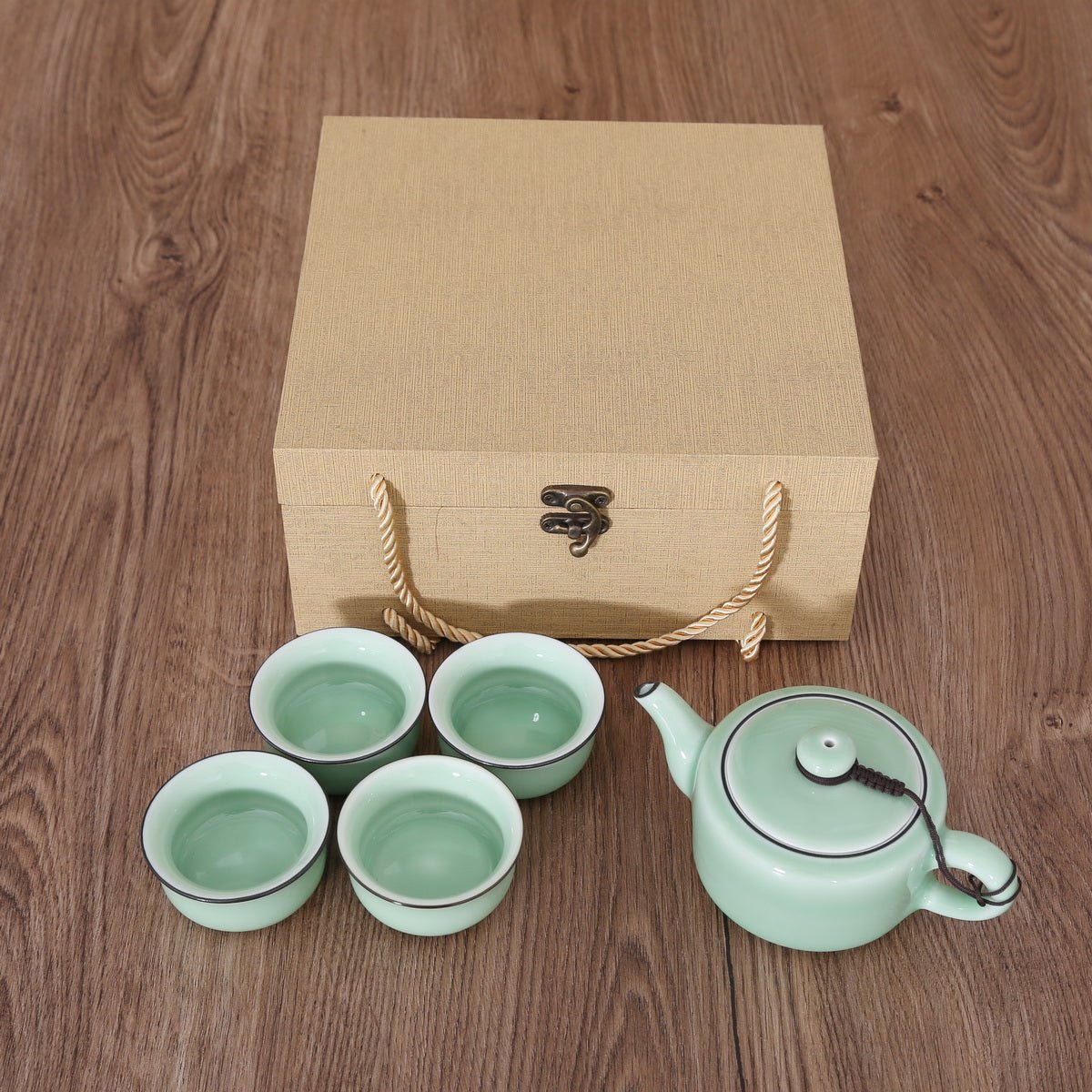 Longquan Celadon 3 Color Di Ware Gift Tea Set - Taishan Tea Club