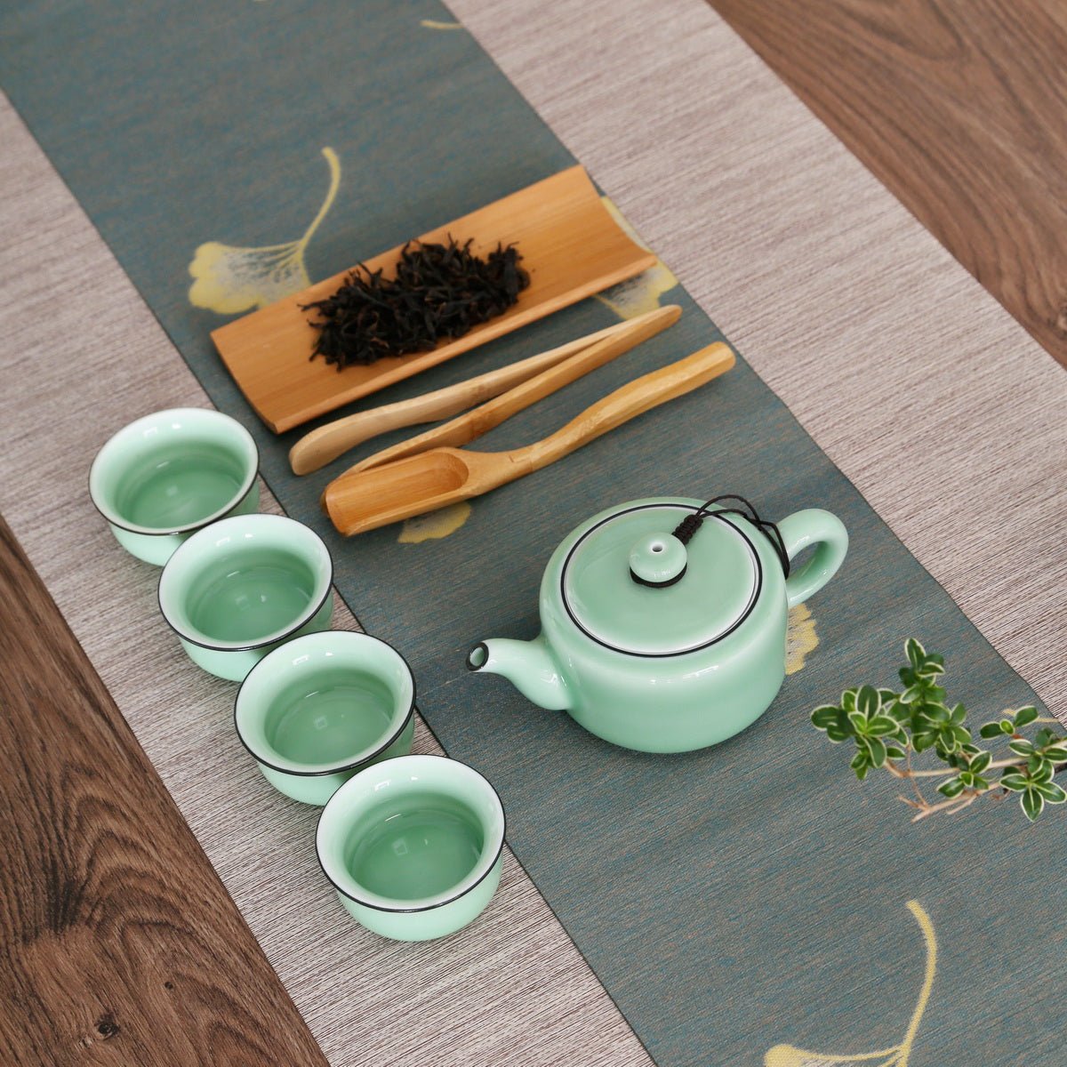 Longquan Celadon 3 Color Di Ware Gift Tea Set - Taishan Tea Club