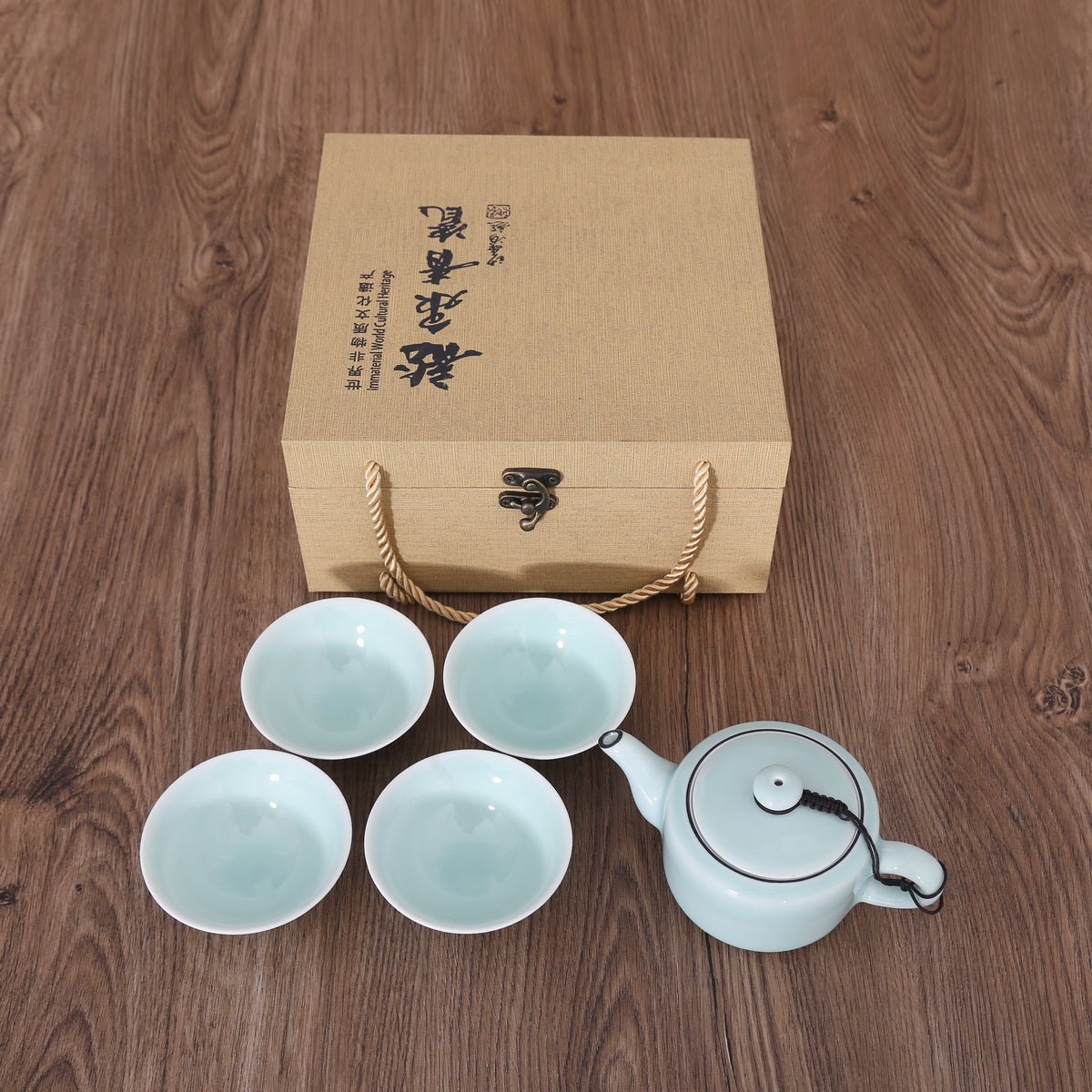 Longquan Celadon 3 Color Di Ware Gift Tea Set - Taishan Tea Club