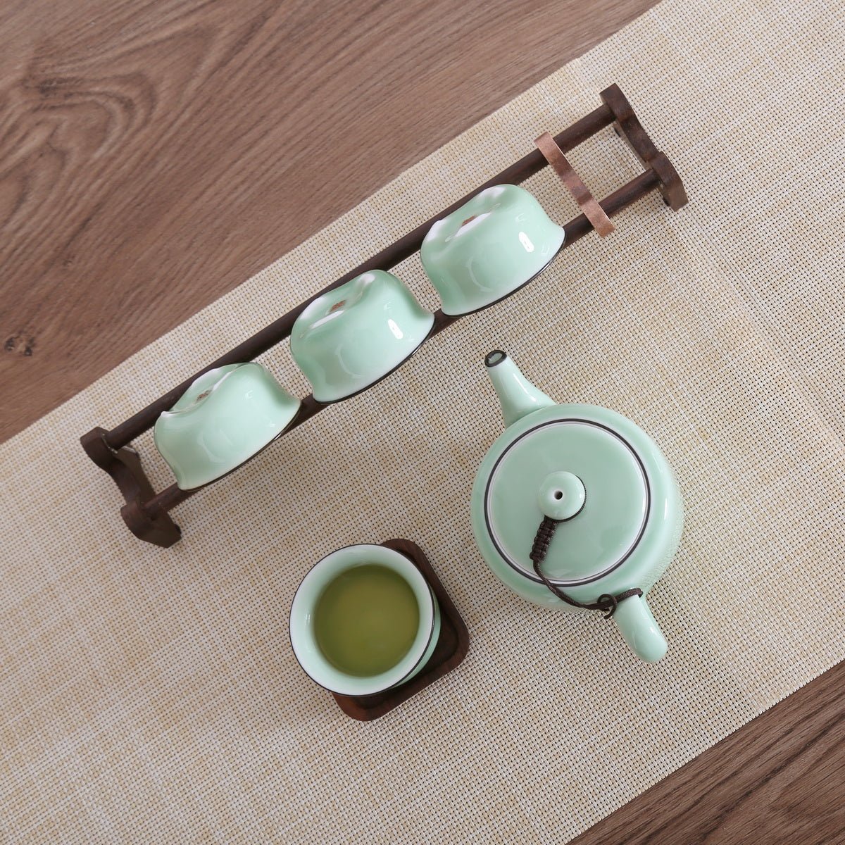 Longquan Celadon 3 Color Di Ware Gift Tea Set - Taishan Tea Club