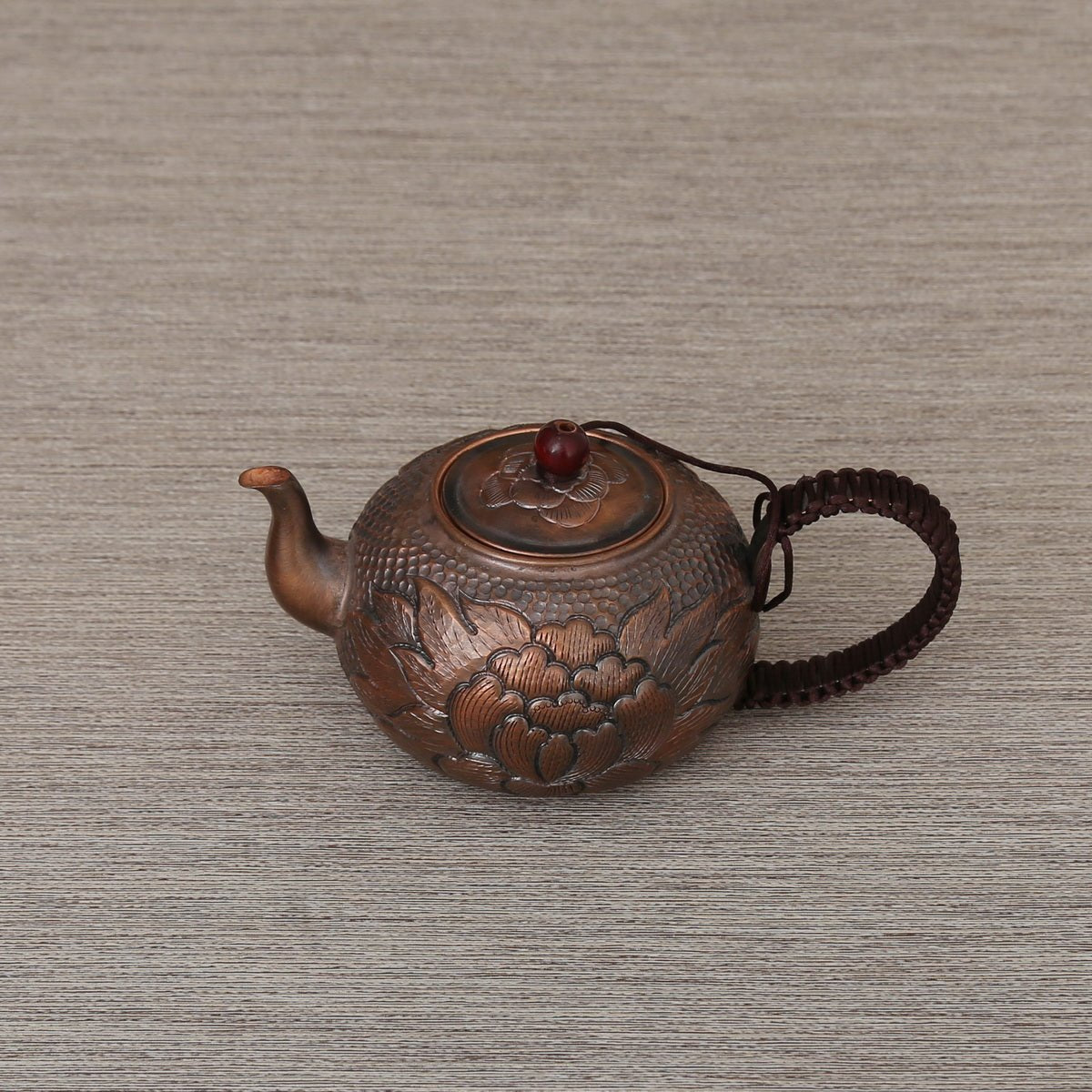Peony Handcrafted Side handle Copper Teapot - Taishan Tea Club