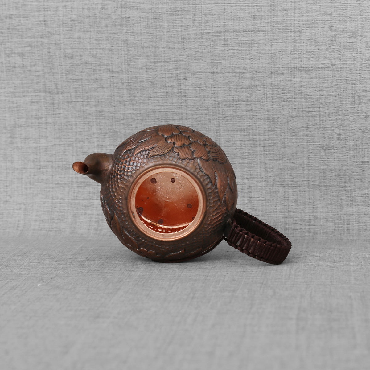 Peony Handcrafted Side handle Copper Teapot - Taishan Tea Club