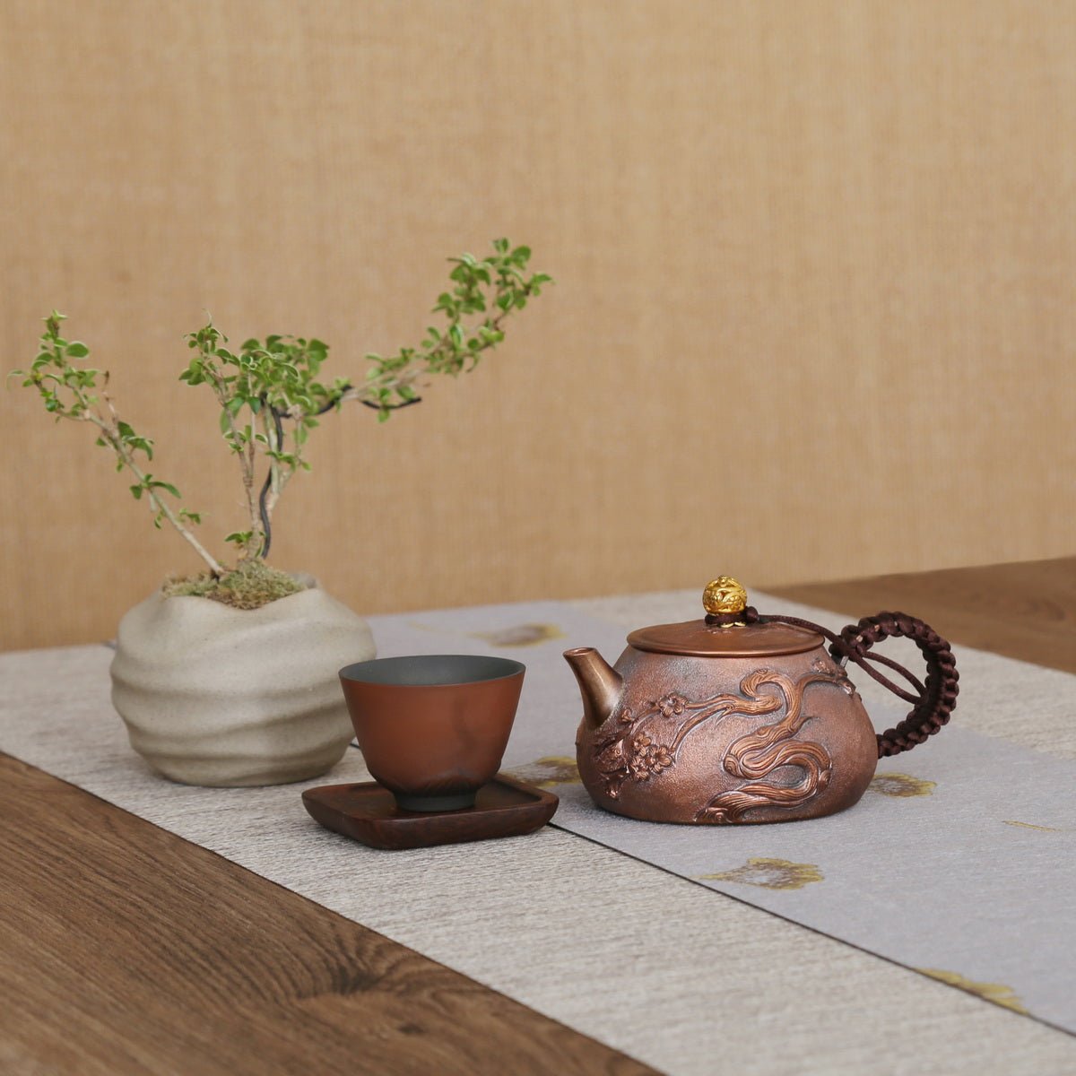 Plum Blossom Copper Teapot - Taishan Tea Club
