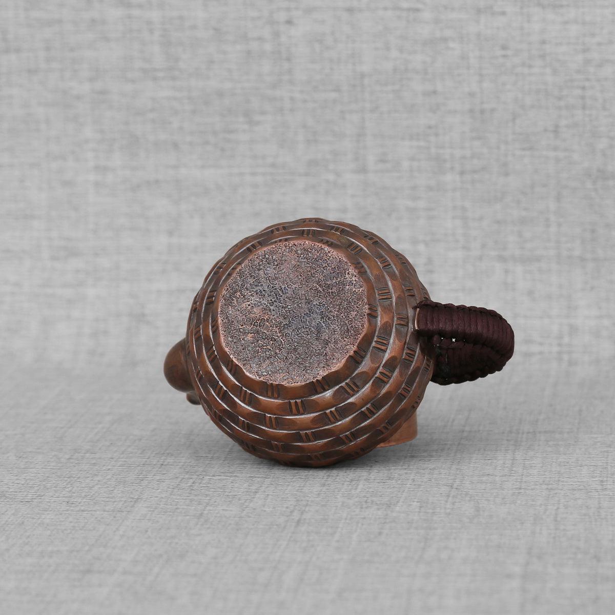 Vintage Bamboo Weaving With Vine Pattern Copper Teapot - Taishan Tea Club