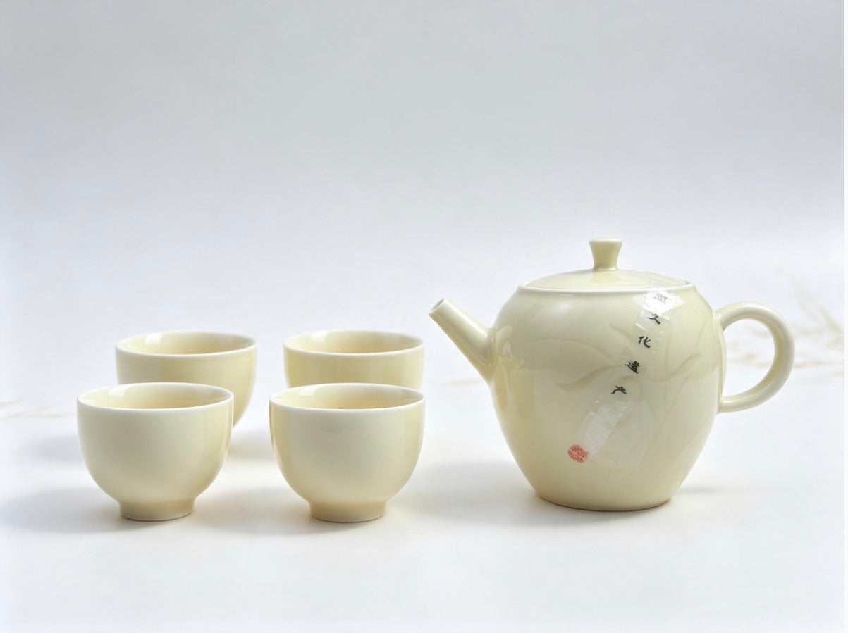 Longquan Celadon Orchid Flower Tea Set
