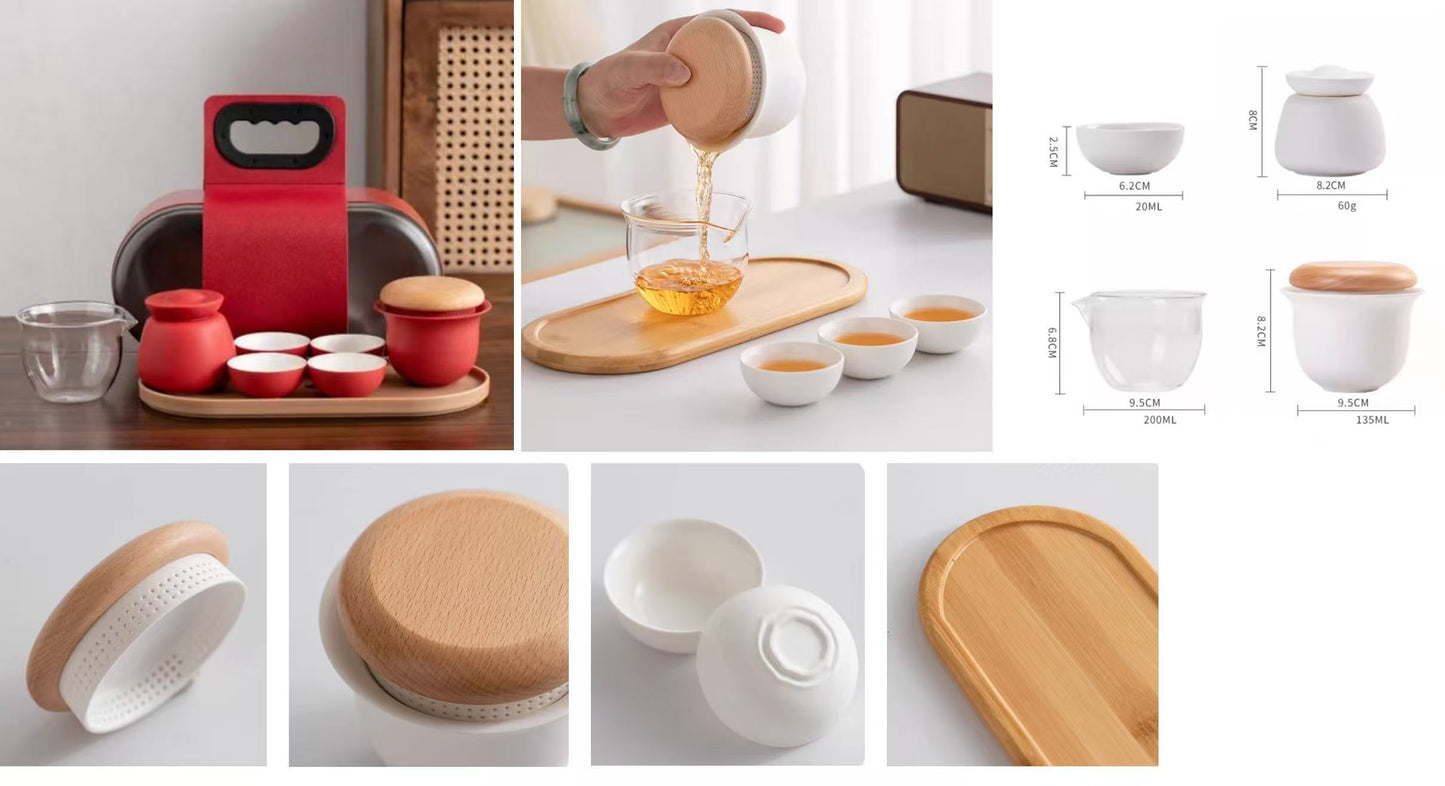 Lucky Red Packets Teacups Set - Travel Teaset