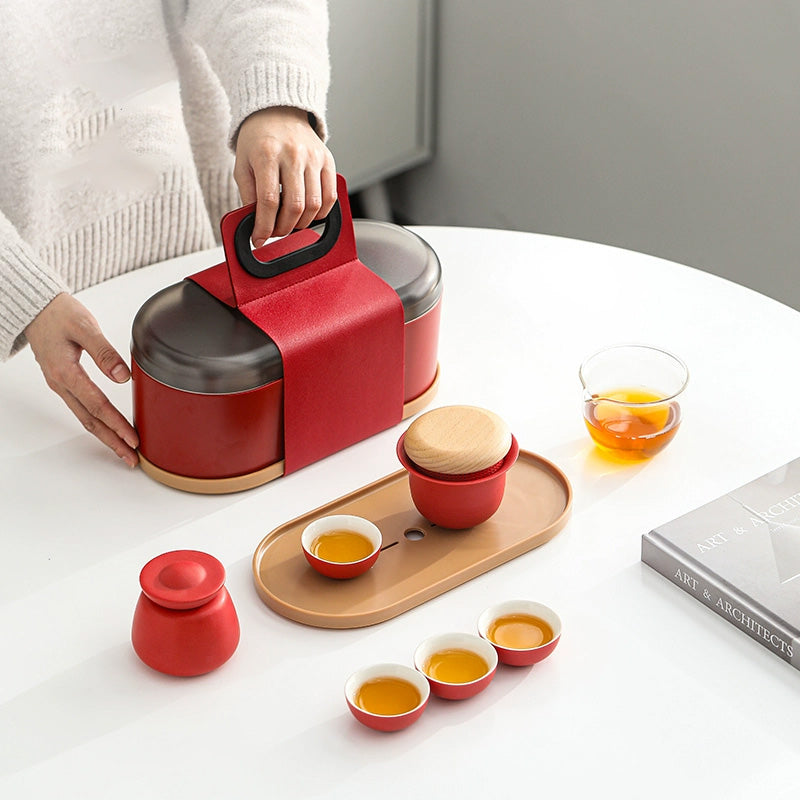 Lucky Red Packets Teacups Set - Travel Teaset