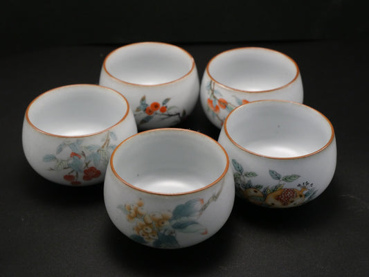Moon White Ru Kiln Tea Cup Set
