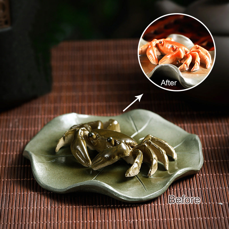 Magic Tea Pet - Crab on Lotus Leaf