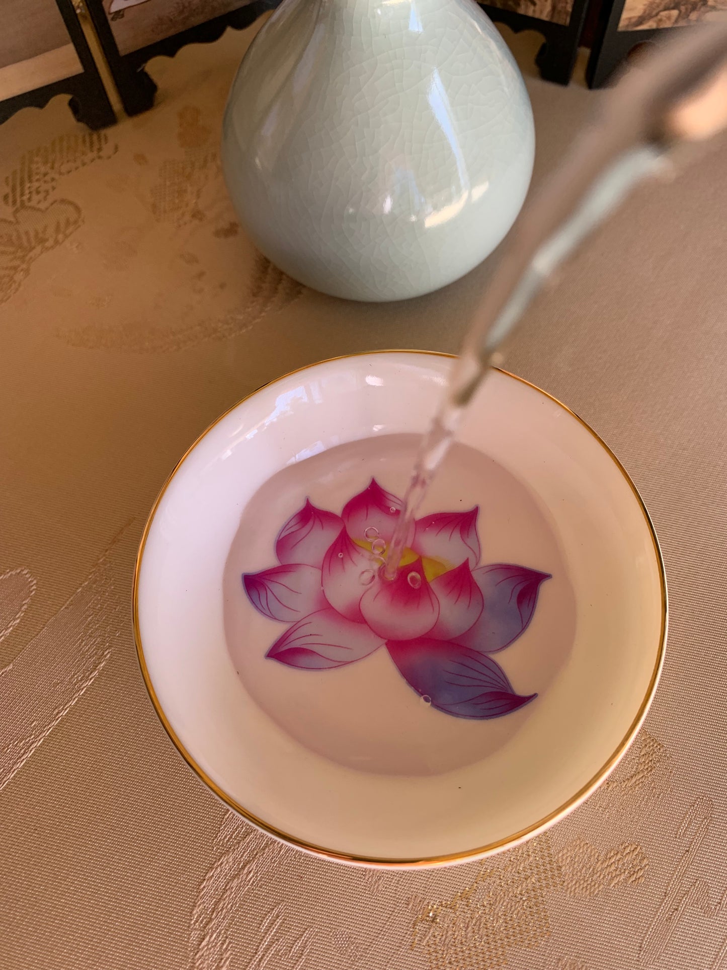 Magic Teacup--Pink Lotus Flower