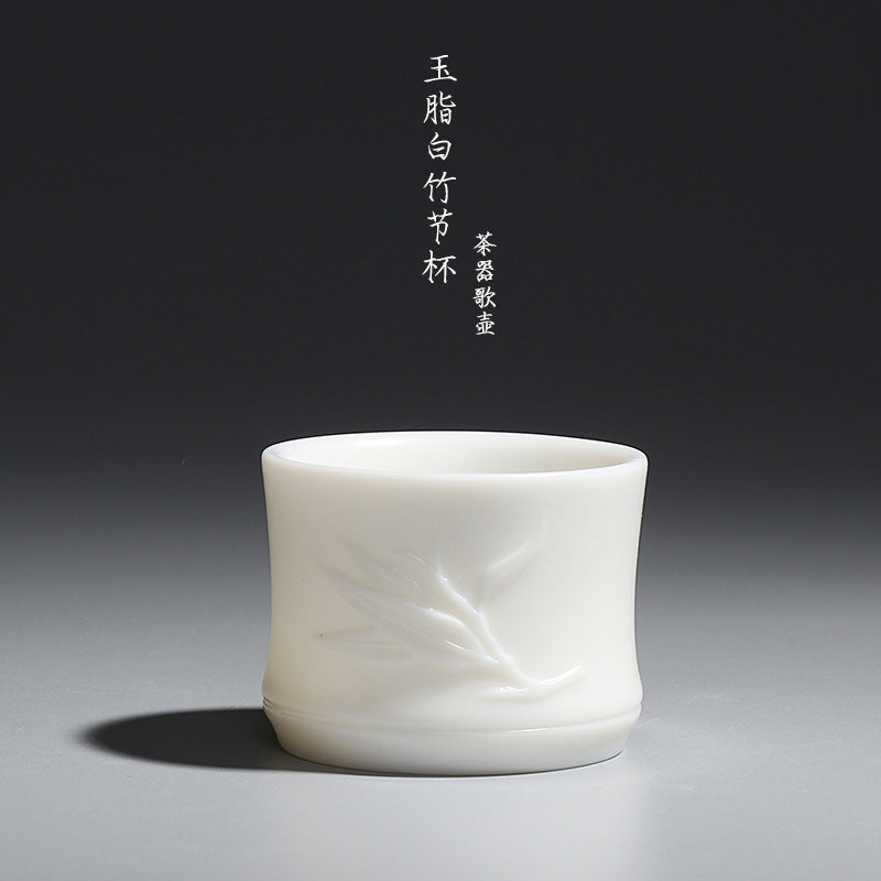 Bamboo Joint White Porcelain Teacup