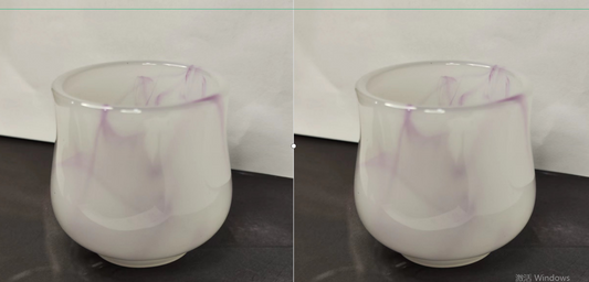 Tea Set - 2 Teacups,  Glass (Non-transparent, Purple)