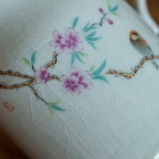 2 Style Flower Handmade Ash Ceramic Gift Tea Set