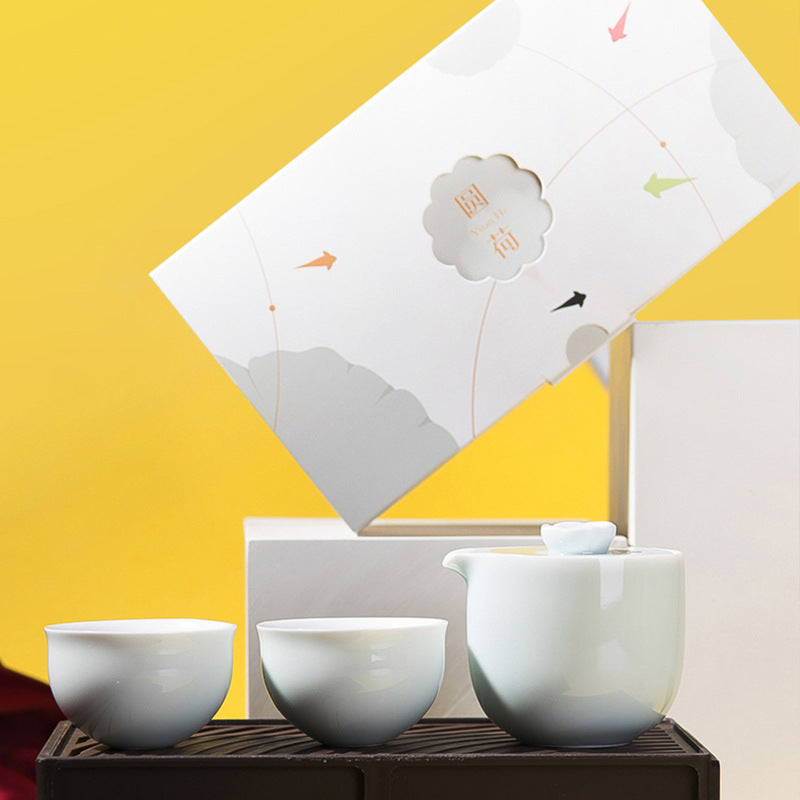 Moon Design Tea Set Blooming Flowers and Full Moon Ceramic Tea Set – TSTea