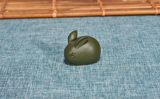 Green Clay Rabbit Tea Pet