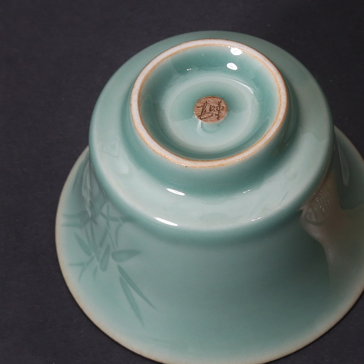 Gift Tea Set, Longquan Celadon - 1 Gaiwan 4 Teacups (Bamboo, Partial Tiao Dao, Di Sky, 6, ZCZH)