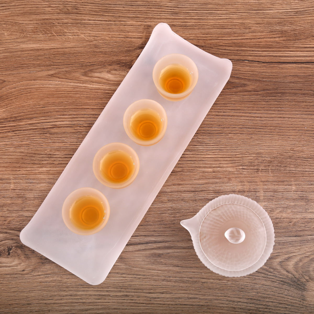 Gift Tea Set - 4 Teacups (Glass, Non-transparent, Dragon Egg)