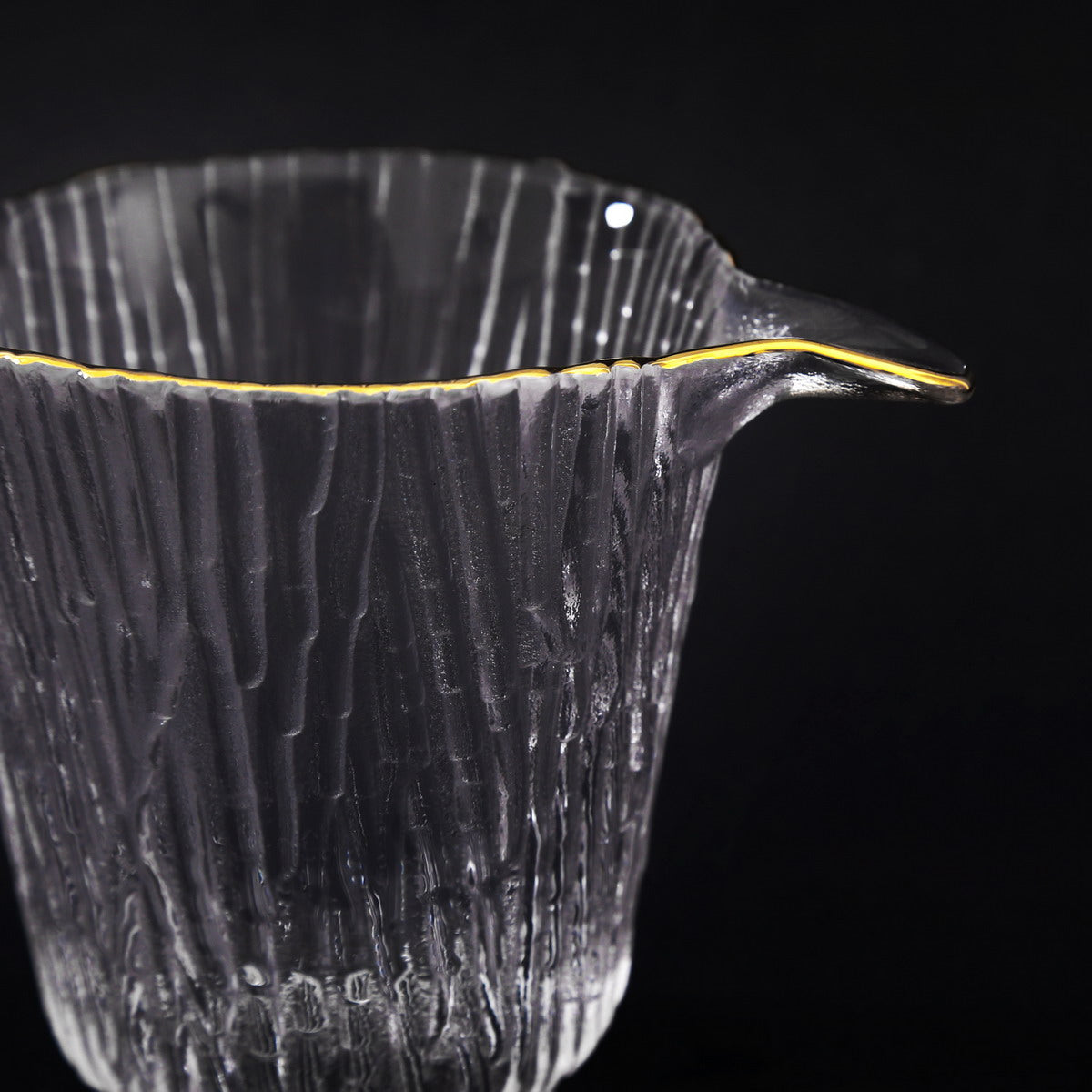 Bamboo Stripe Glass Gaiwan 6 Cups Kongfu Tea Set