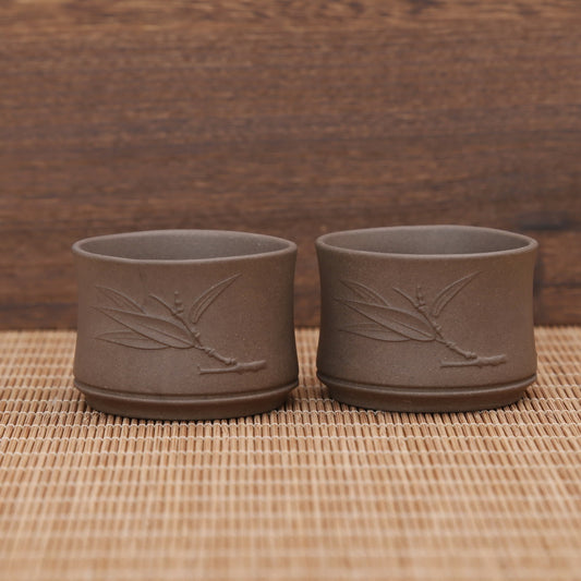 Gift Tea Set - 2 Teacups, Yixing Ware (Zhu Ye, 50ml)