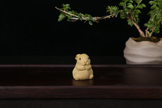 Golden Standing Rabbit Tea Pet