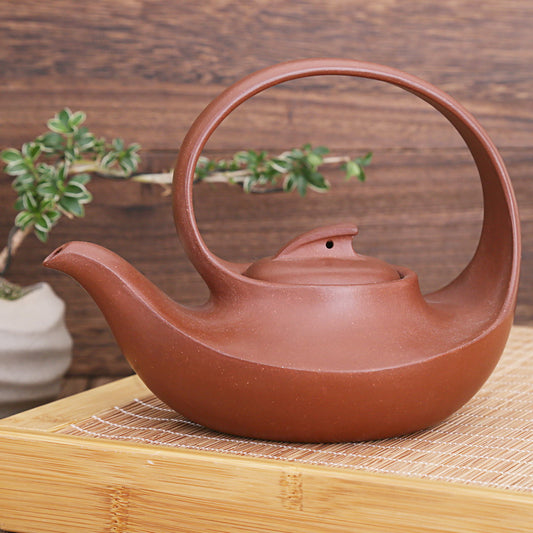 Single Teapot, Yixing Ware (Qu Hu Ti Liang, 400ml)