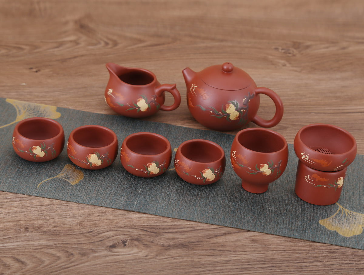 Gift Tea Set - 1 Teapot 4 Teacups (Yixing Ware, Zhu Ni, 9)