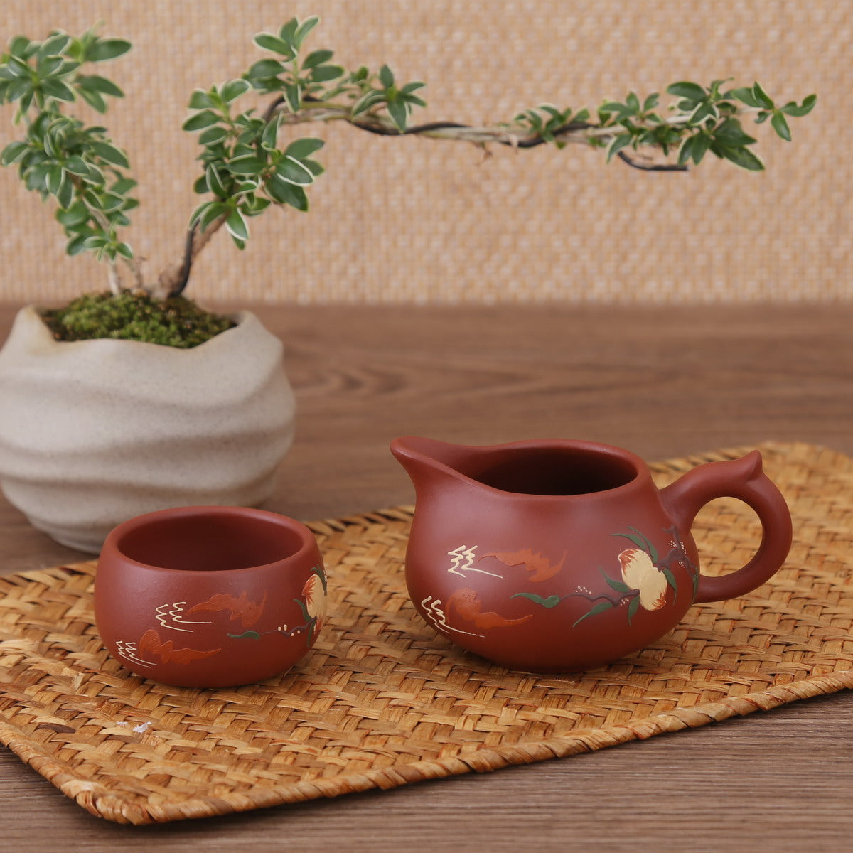 Gift Tea Set - 1 Teapot 4 Teacups (Yixing Ware, Zhu Ni, 9)