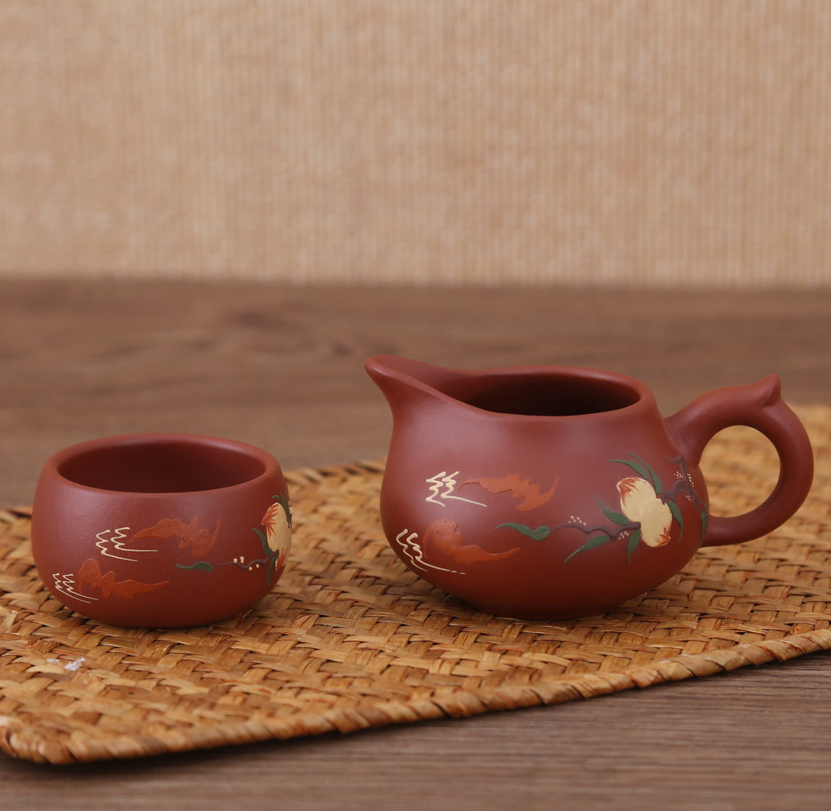 Gift Tea Set - 1 Teapot 4 Teacups (Yixing Ware, Zhu Ni, 9)