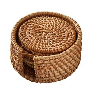 Handmade Smoked Rattan Tea Coaster