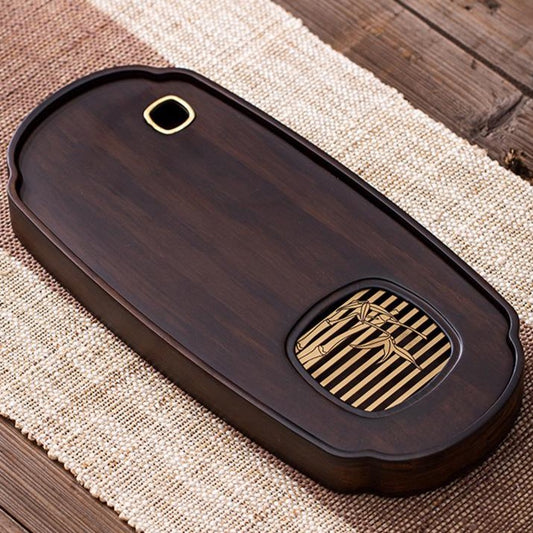 Large Red Bamboo Tea Tray (with sink)