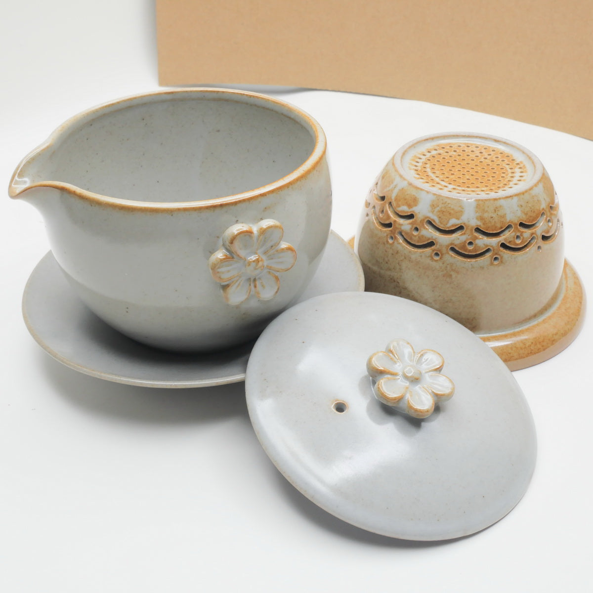 Blue small flower Travel Tea Set