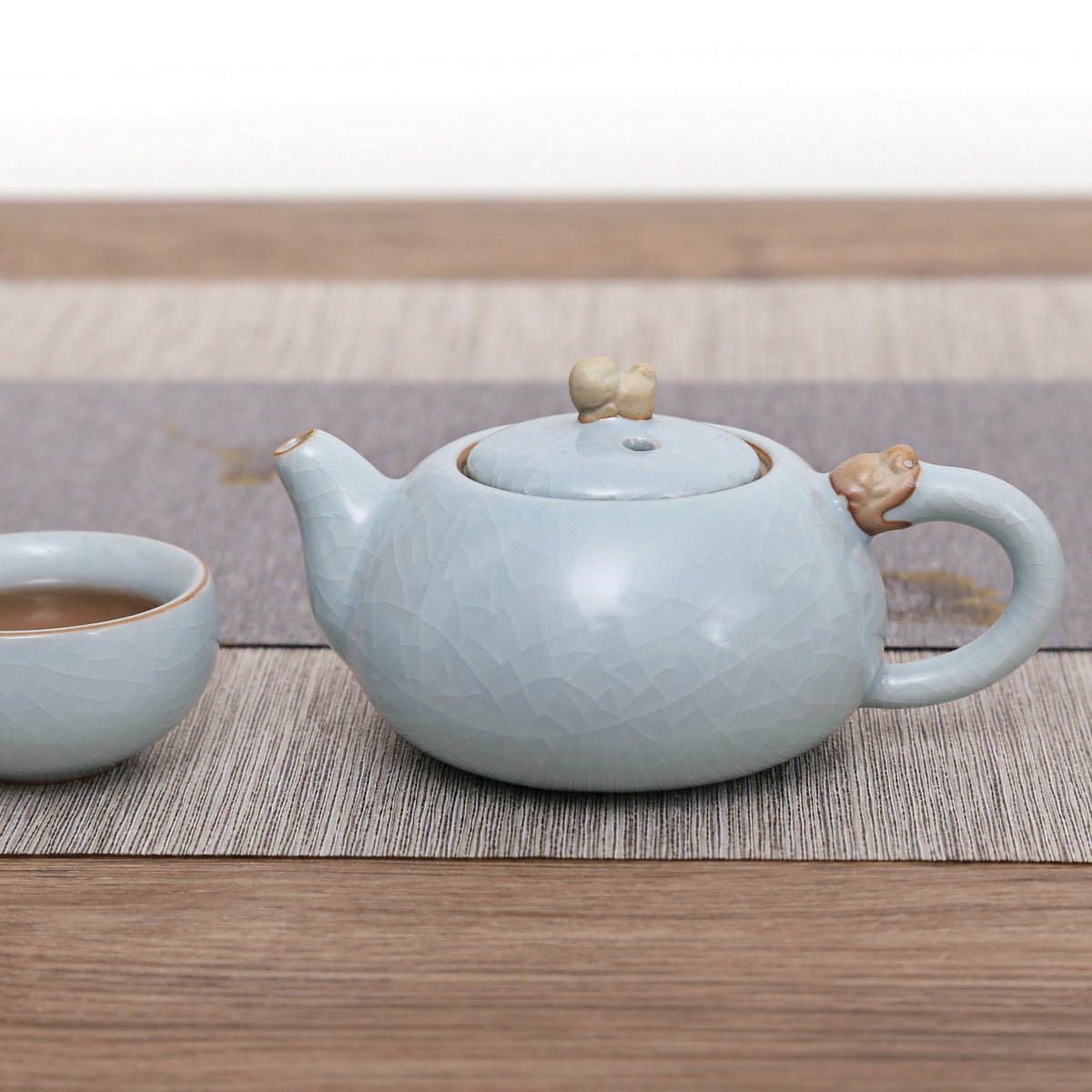 Auspicious Ru ware Blue Travel tea set - Taishan Tea Club