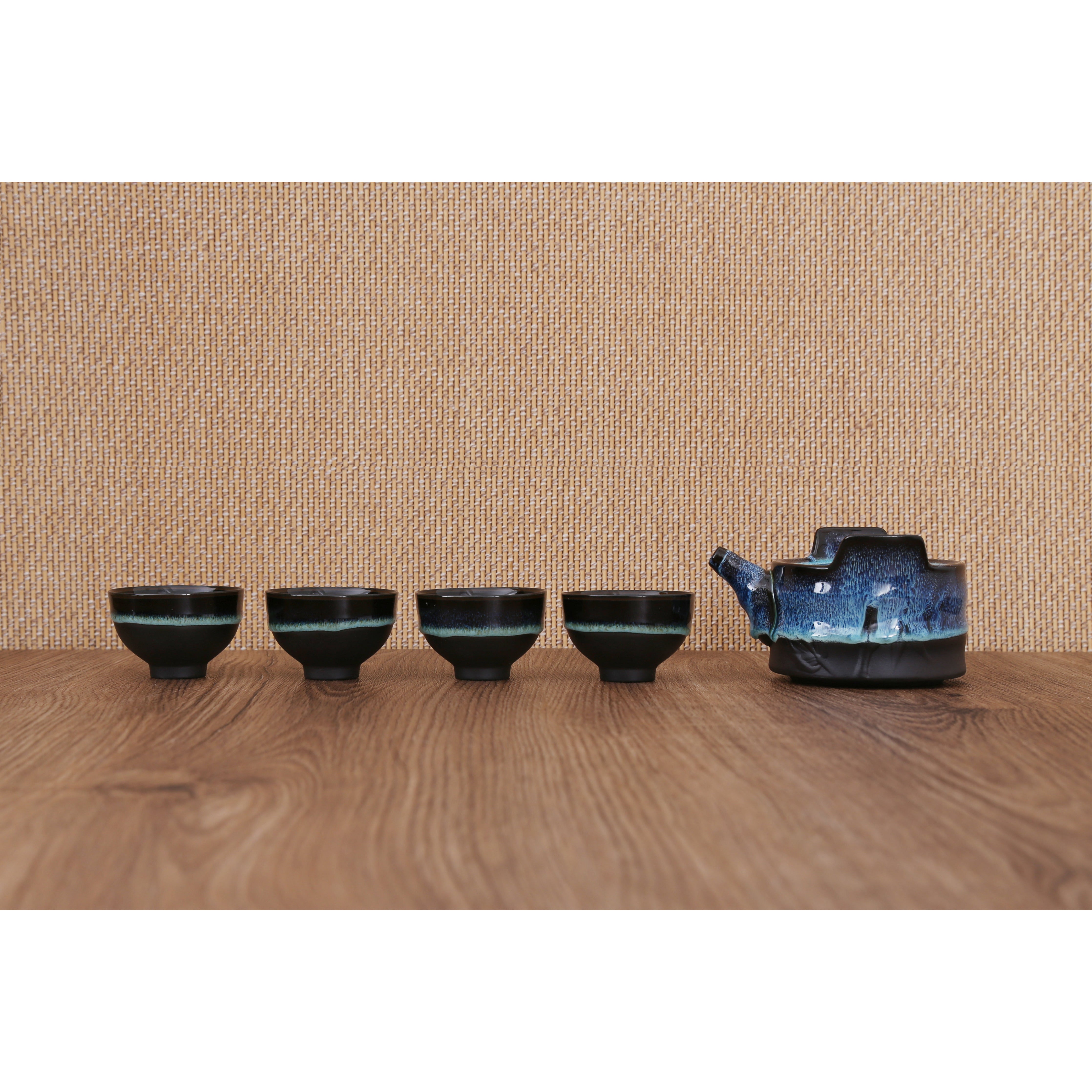 Blue Amber Teaset 4 Cups - Taishan Tea Club