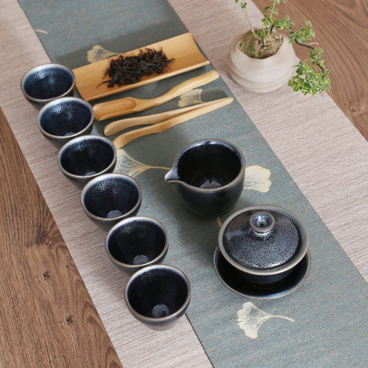 Blue Silver Jian Zhan Gift Tea Set - Taishan Tea Club