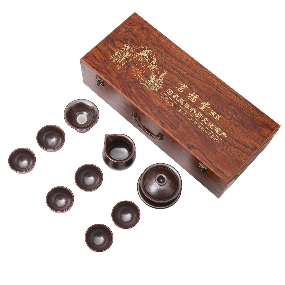 Chai Kiln Brown Jian Zhan Gift Tea Set - Taishan Tea Club