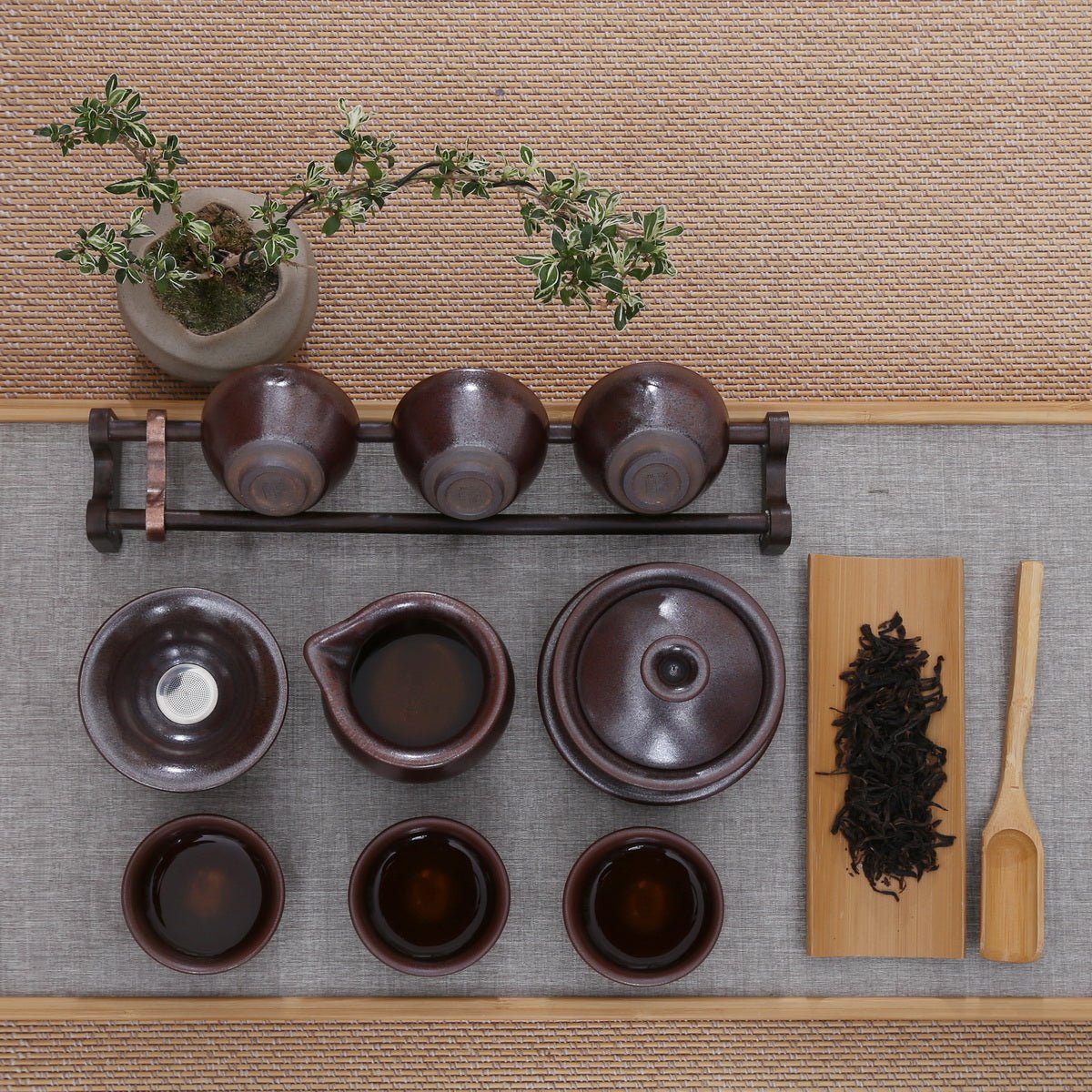 Chai Kiln Brown Jian Zhan Gift Tea Set - Taishan Tea Club