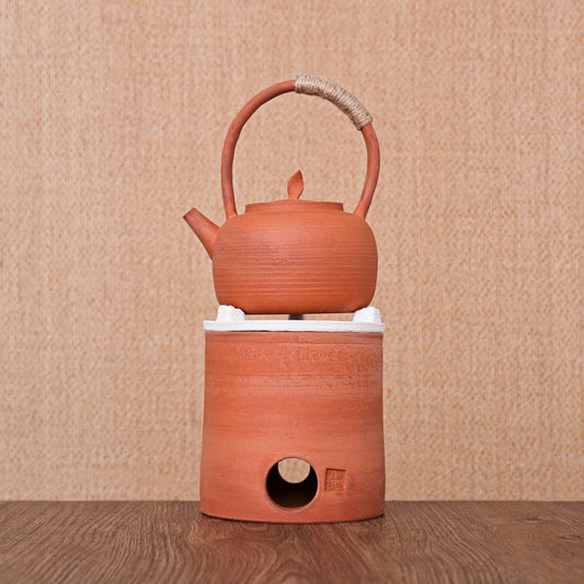 Chaozhou Red Clay Lifting handle Kettle And Stove - Taishan Tea Club